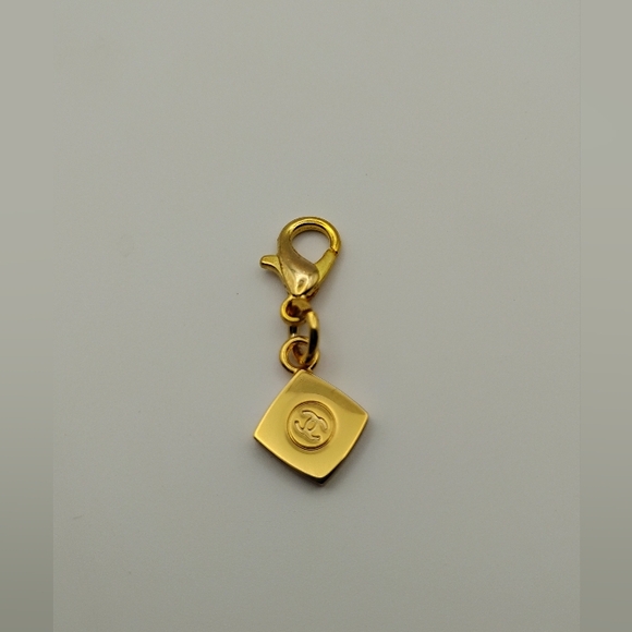 CHANEL Jewelry - CHANEL Square With CC Logo Gold Plated Charm with Clasp